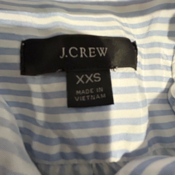 J. Crew Drapey Cupro-Blend Button Up Shirt in Blue and White, Size XXS - Picture 8 of 13